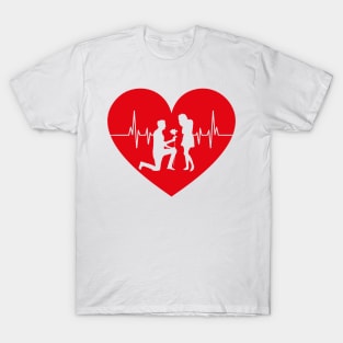 Propose Her Love Heartbeat T-Shirt